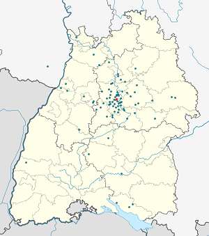 Kort over Kornwestheim med tags til hver supporter 